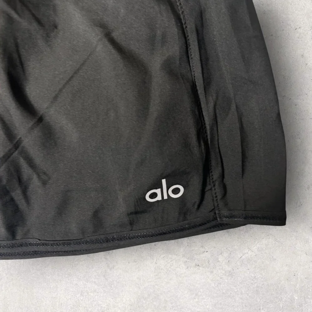 New Alo Yoga Match Point Tennis Skirt Skort Womens M Black Athletic Tennis Golf